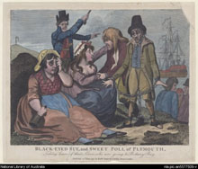 Black-eyed Sue and Sweet Poll of Plymouth taking leave of their lovers who are going to Botany Bay