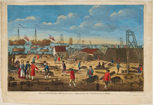 View near Woolwich in Kent shewing [sic] the employment of the convicts from the hulks, c. 1800